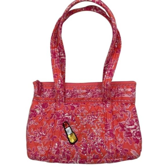 VERA BRADLEY Quilted Tote Bag w/ Wallet Red Purple - Picture 1 of 14